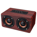 Wooden Stereo Bass bluetooth 4.2 Speaker Audio Music Box with Mini Microphone