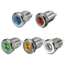 Silver/Black Shell Metal 12mm LED Indicator Light Pilot Dash Lamp Screw Shape12V