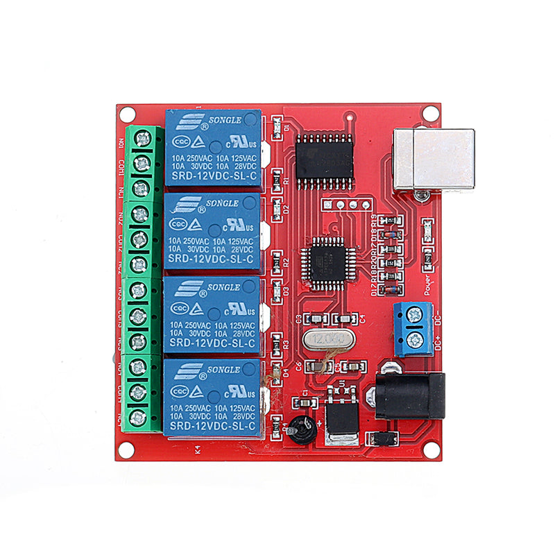 4CH Channel 12V Computer USB Control Switch Free Drive Relay Module PC Intelligent Controller
