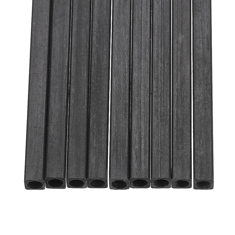 10Pcs/Set 400mm Square Carbon Fiber Tube Pure Carbon Hollow Square Pipe Matt Surface for RC Airplane DIY Tool