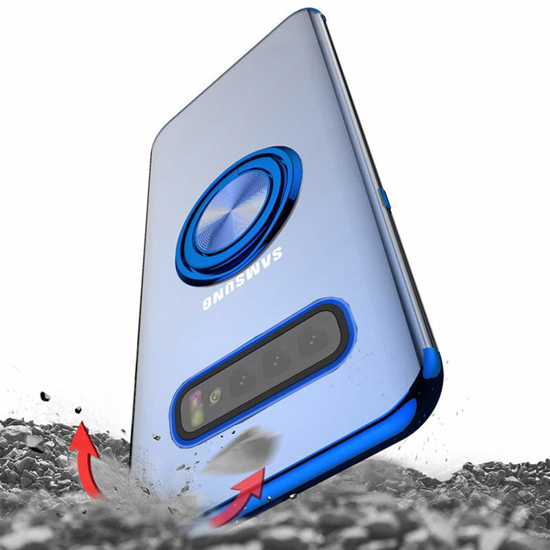 Bakeey Protective Case For Samsung Galaxy S10 Plus Plating Ring Grip Kickstand Car Magnetic Back Cover