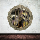 Miico Creative 3D Dinosaur in Cage PVC Removable Home Room Decorative Wall Door Decor Sticker