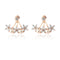 Sweet Flowers Rhinestones Pearls Ear Stud Earring Ear Jacket Cute Earrings for Women