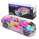 Light & Music Car Toy Smilvy Transparent Mechanical Toys Car with 360 Rotation&Dynamic Music for Boys Christmas Toy