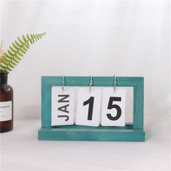 Creative Modern Wooden Calendar Desktop DIY Calendar Perpetual for Office Home Bedroom Decoration