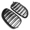 Pair New Matte Black Front Grill Grille Kidney For BMW E60 E61 5 Series M5 03-09