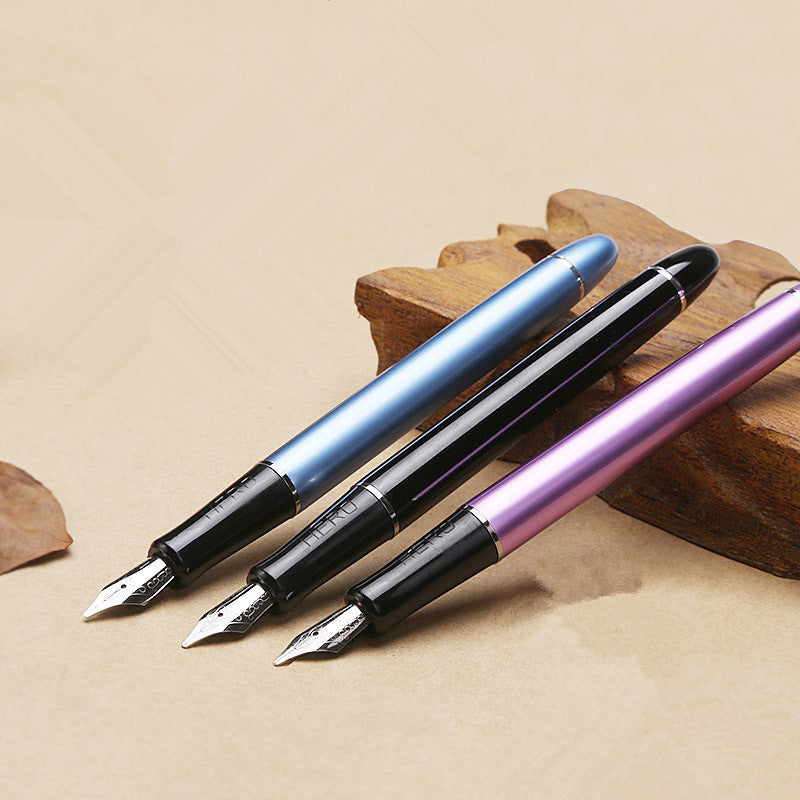 Hero 5028 Metal Broad Nib Set Polypack Black Fountain Pen With 3 Nibs 1.1mm 1.5mm 1.9mm
