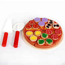 Wooden Pizza Play Food Set Wooden Toys Kids Pretend Kitchen Children Cooking