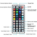 3M 5M 10M SMD3528 Non-waterproof RGB LED Strip Light DC12V + 44 Key IR Remote Control for Home Decoration