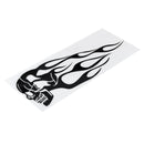 2pcs 13.5x5inch Universal Motorcycle Gas Tank Flames Skull Badge Decal Sticker
