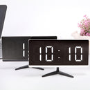 6615 Framless Mirror Clock Touch Control Digital Alarm Clock LED Table Clock Electronic Time Date Temperature Display Office Home Decorations