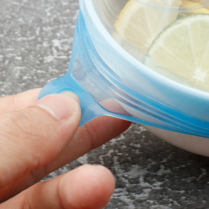 6Pcs Food Silicone Stretch Kitchen Storage Container Bowl Cover Fresh Keeping Vacuum Sealed Lid
