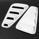 Pair White Side Window Louvers Scoop Cover Vent For Ford Mustang 2005-2014
