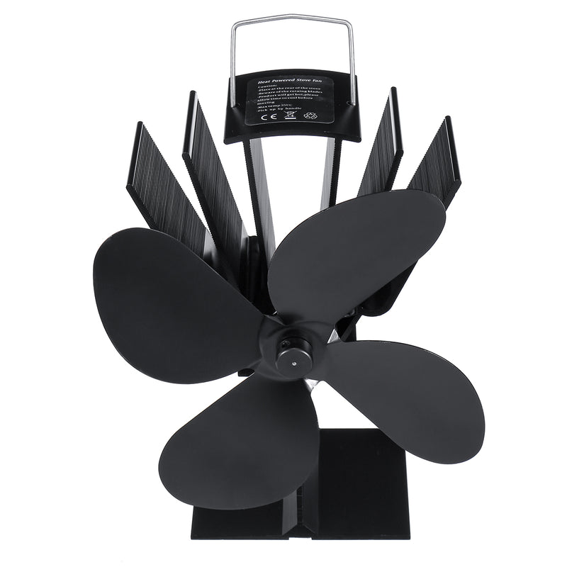 1100rpm Heat Powered Stove Fan Low Noise Wood Log Burner Fireplace Eco Friendly Fan No Battery No Electricity