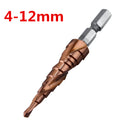 M35 Cobalt Step Drill Bit 1/4 Inch Hex Shank HSS-Co Step Drill Bit Spiral Grooved Hole Cutter