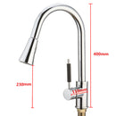 Kitchen Basin Sink Pull Out Tap Faucet Swivel Gooseneck Spout Spray Water Mixer