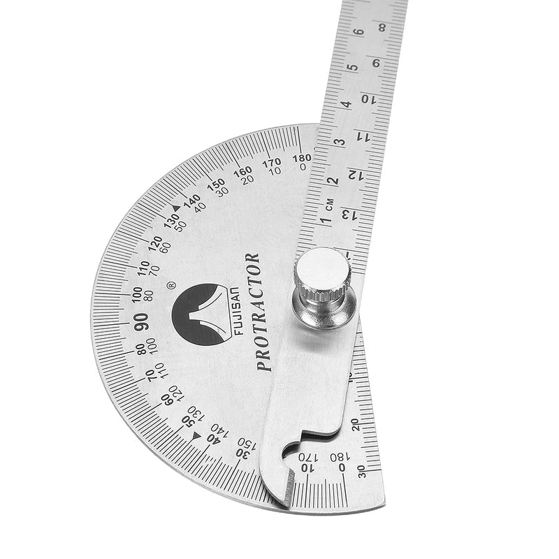 140mm 180 Degree Adjustable Protractor Multifunction Stainless Steel Roundhead Angle Ruler Mathematics Measuring Gauge Tool