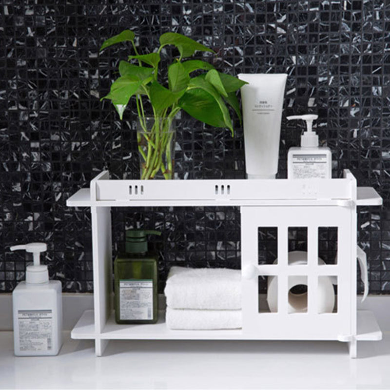 Bathroom Kitchen Storage Rack Wall Punch-free Toilet Washbasin Storage Cabinet