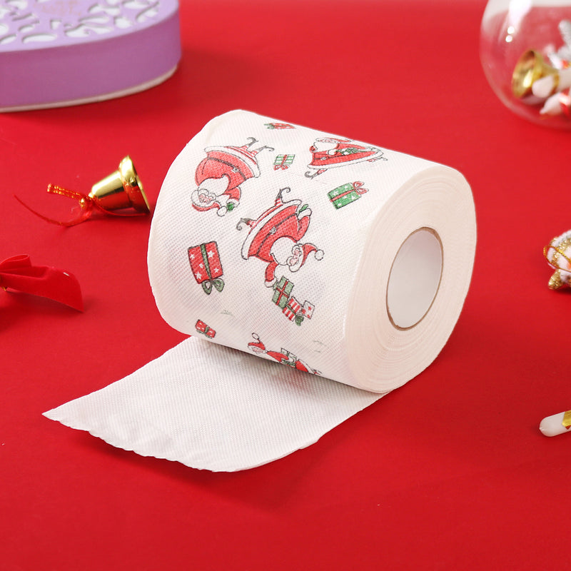 Santa Claus Printed Merry Christmas Toilet Paper Tissue Table Room Decor Ornament Crafts Decorations