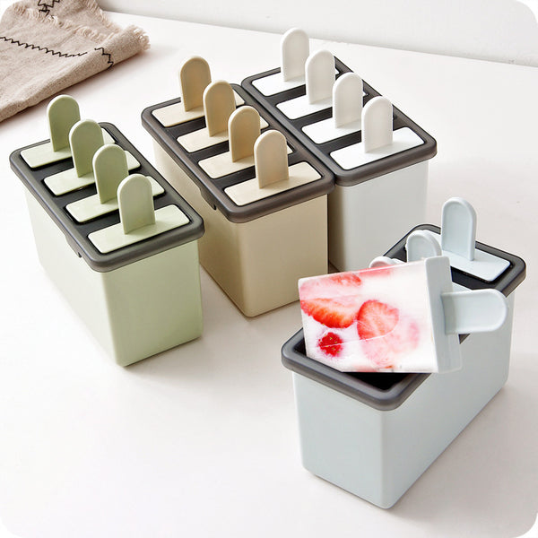 Popsicle Ice Cream Mold Homemade Simple Ice Mold 4-Grid Ice Tray