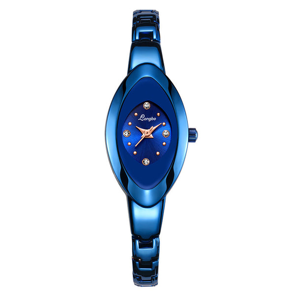 LONGBO 80460 Simple Crystal Dial Waterproof Elegant Crown Fashion Ladies Dress Women Full Steel Quartz Watch