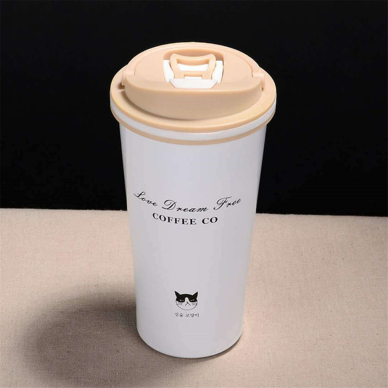 500ML Stainless Steel Leakproof Insulated Thermal Portable Car Travel Coffee Mug Cup