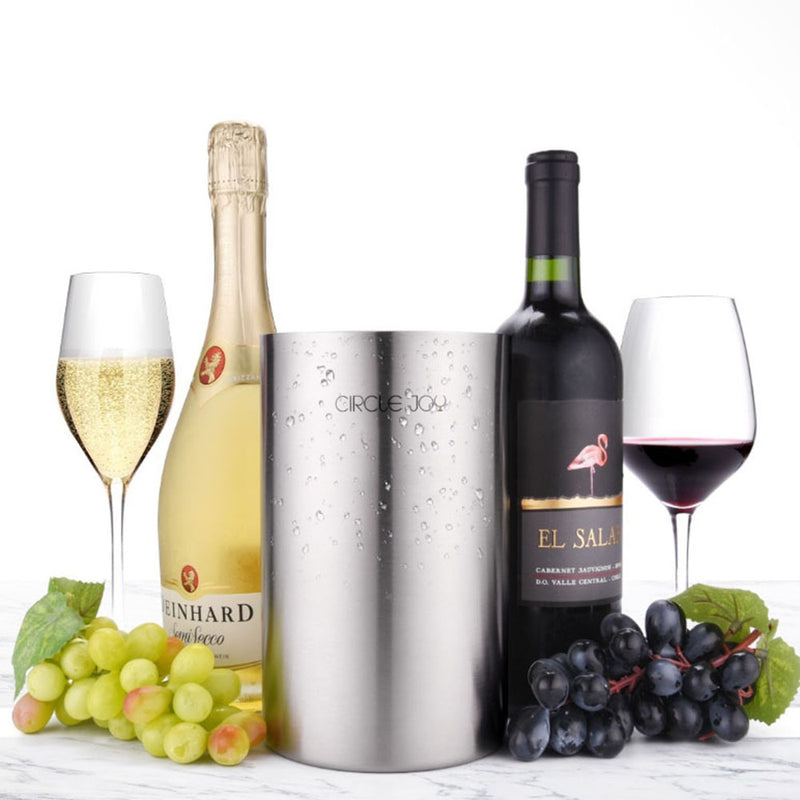 Circle Joy Stainless Steel Double Ice Bucket Efficient Insulation Mini Ice Bucket