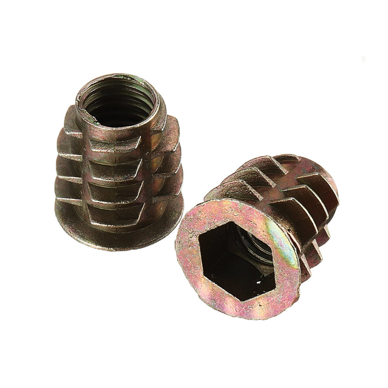 Suleve MXZN10 120Pcs Zinc Alloy Wood Furniture Hex Socket Drive Head Screw-in Threaded Insert Nut