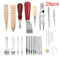 29PCS/Set Leather Craft Hand Tools Kit Thread Awl Waxed Thimble Kit For Hand Stitching Sewing Tools Stamping Carving Work DIY Tool Set