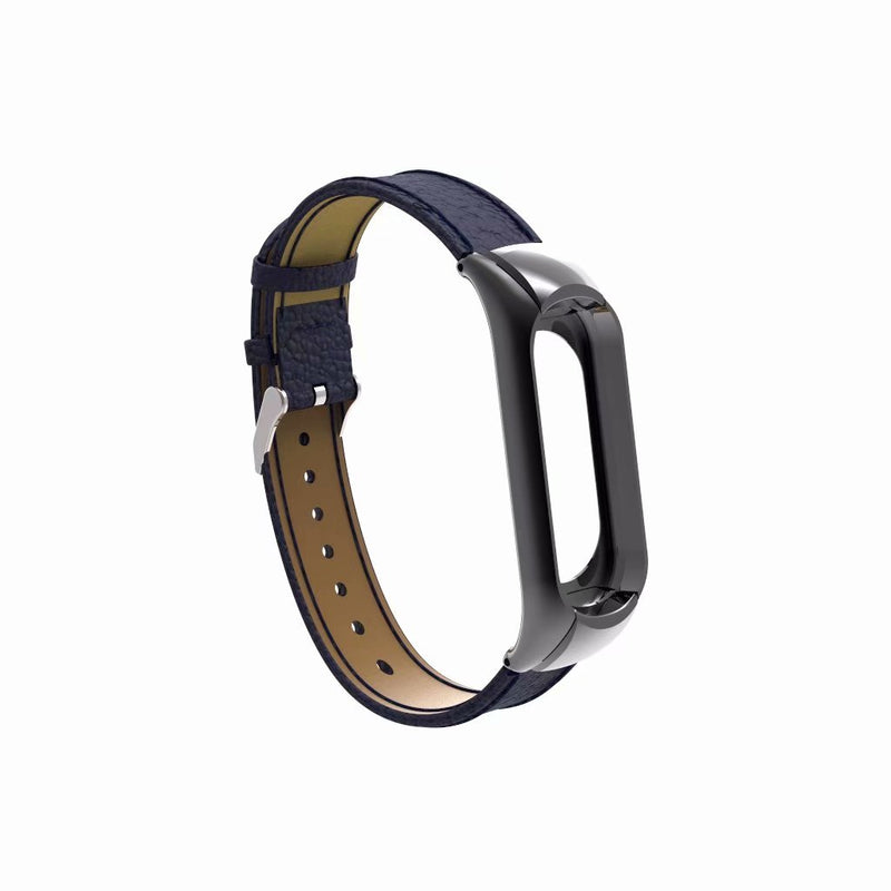 Bakeey Leather Strap with Metal Frame Replacement Wristband for Xiaomi Mi Band 3 Smart Bracelet