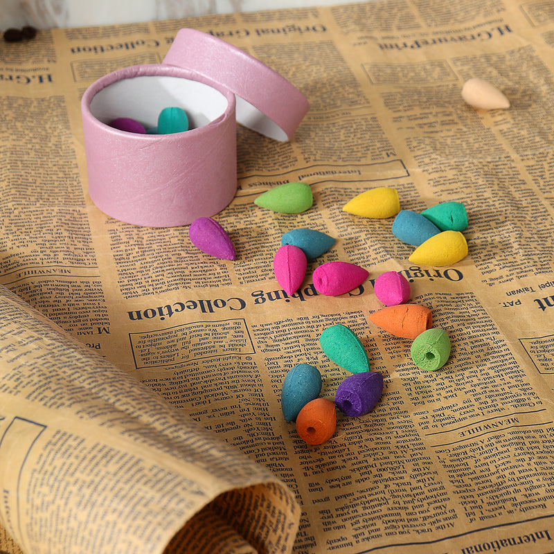 25pcs Random Fragrance Multicolor Smoke Tower Backflow Incense Hollow Cones