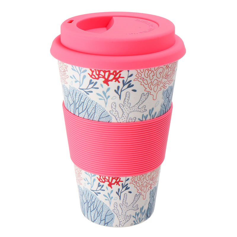 1Pcs 400ml Travel Reusable Bamboo Fibre Coffee Cup Eco-Friendly Water Drink Mug