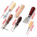 6pcs Wood Handle Leather Craft Tool Kit Leather Hand Sewing Tool Punch Cutter DIY Set