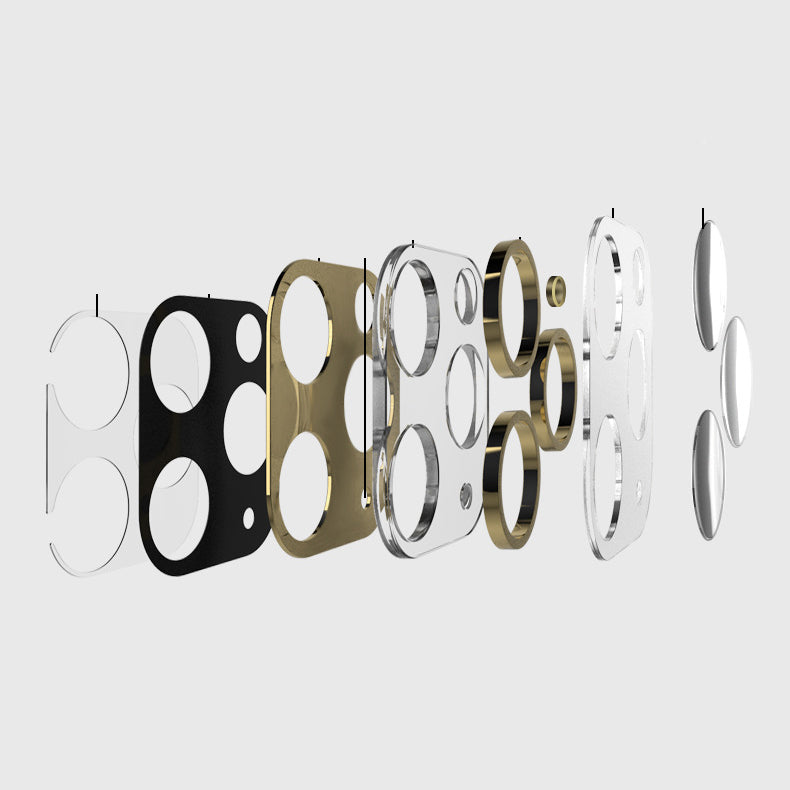 Bakeey 2 in 1 10D Tempered Glass + Metal Circle Ring Anti-scratch Phone Lens Protector for iPhone 11 Pro Max 6.5 inch