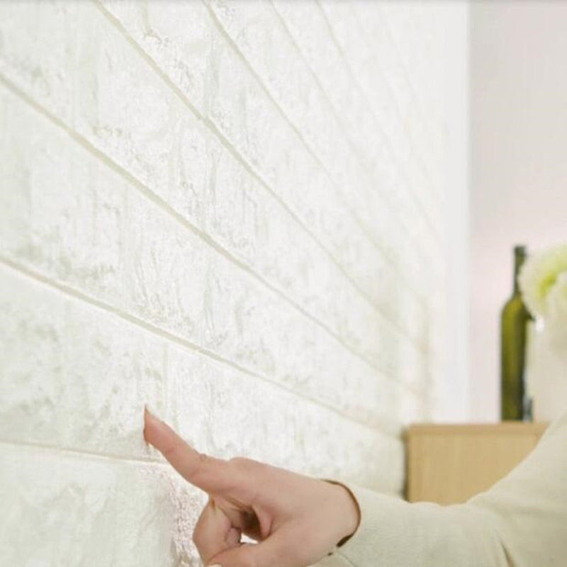 12Pcs/Set 3D Brick Wall Sticker Self-adhesive Panel Decal Waterproof PE Foam Wallpaper for TV Walls Sofa Background Wall Decor