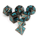 7Pcs Antique Metal Polyhedral Dices Multisided Dices Set Role Playing Game Dice With Bag