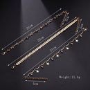 Bohemian Arrow-studded Anklet Rhinestone Star Pendant Tassels Anklet Trendy Jewelry for Women
