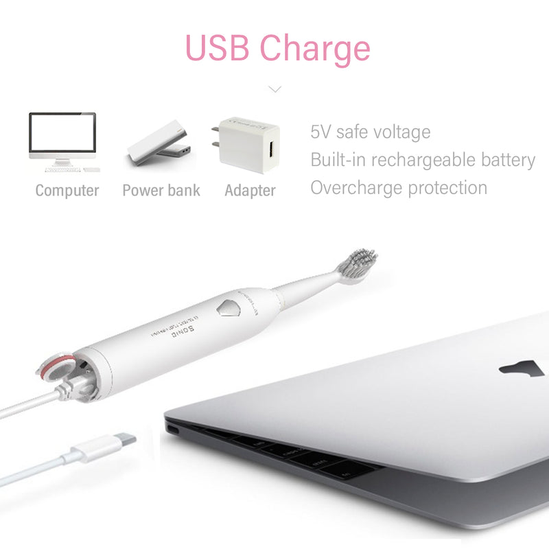 USB Charge Washable Electric Toothbrush Teeth Whitening Oral Care Waterproof Cleasing Tool