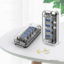 ORICO 4 Port USB3.0 Transparent Blue Indicator HUB Adapter For iPhone XS X Max 11 Pro Huawei P30 Pro Mate 30 Xiaomi Mi9 9Pro S10+ Note10