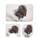 3pcs Bathroom Rug Mats Set 3D Elephant Flannel Soft Anti-slip Shower Toilet Carpet