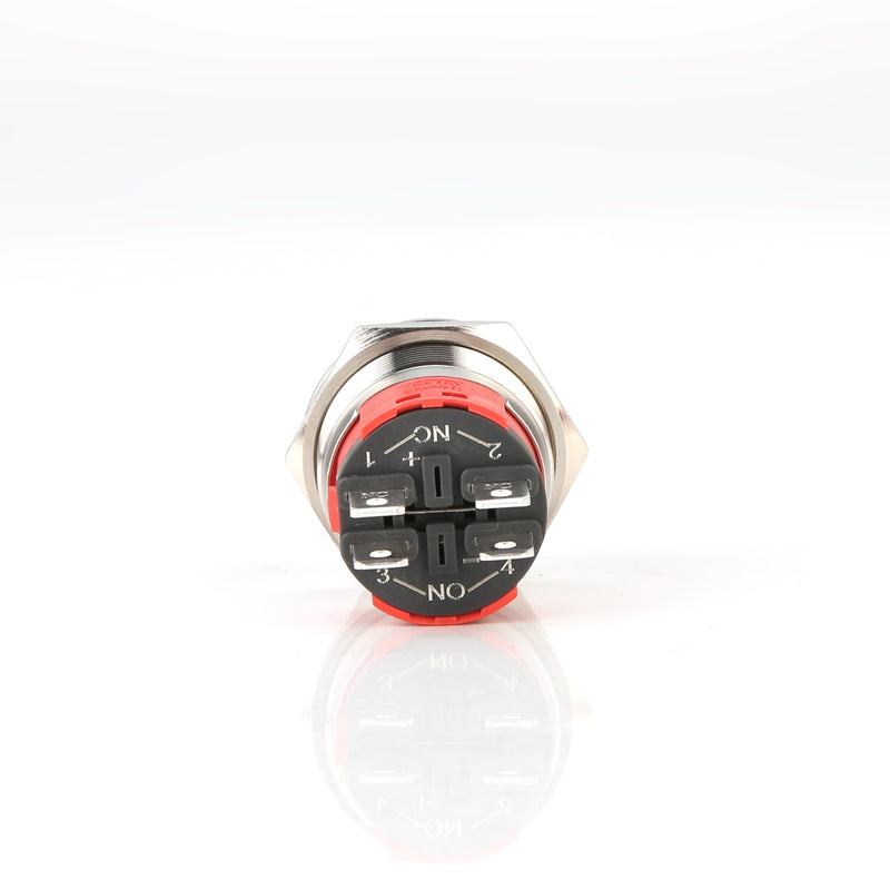 22MM 18A 250V 4Pin Button Switch Momentary Reset Push Button Switch