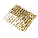 10Pcs 40mm Magnetic Screwdriver Bits Hex Cross Head PH0 PH1 PH2 Bit For Electric Screwdriver