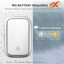 CACAZI FA86 Self-powered Waterproof Wireless Doorbell 1 Transmitter to 1 Receiver Home Call Ring Bell No Battery Required Button 150M Remote