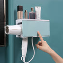 Hair Dryer Holder Stand Wall Mount Hanger Plastic Bathroom Organizer Shelf Rack