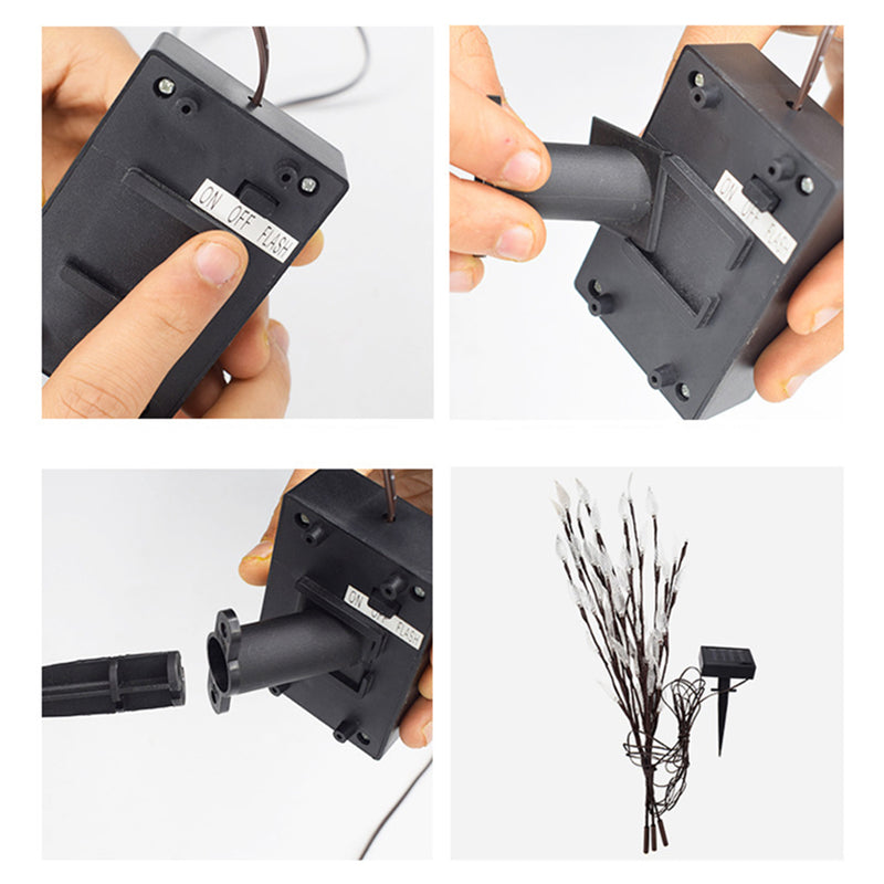 Solar Powered Waterproof 60 LED Branch Tree Leaf Garden Lawn Light Outdoor Landscape Lamp