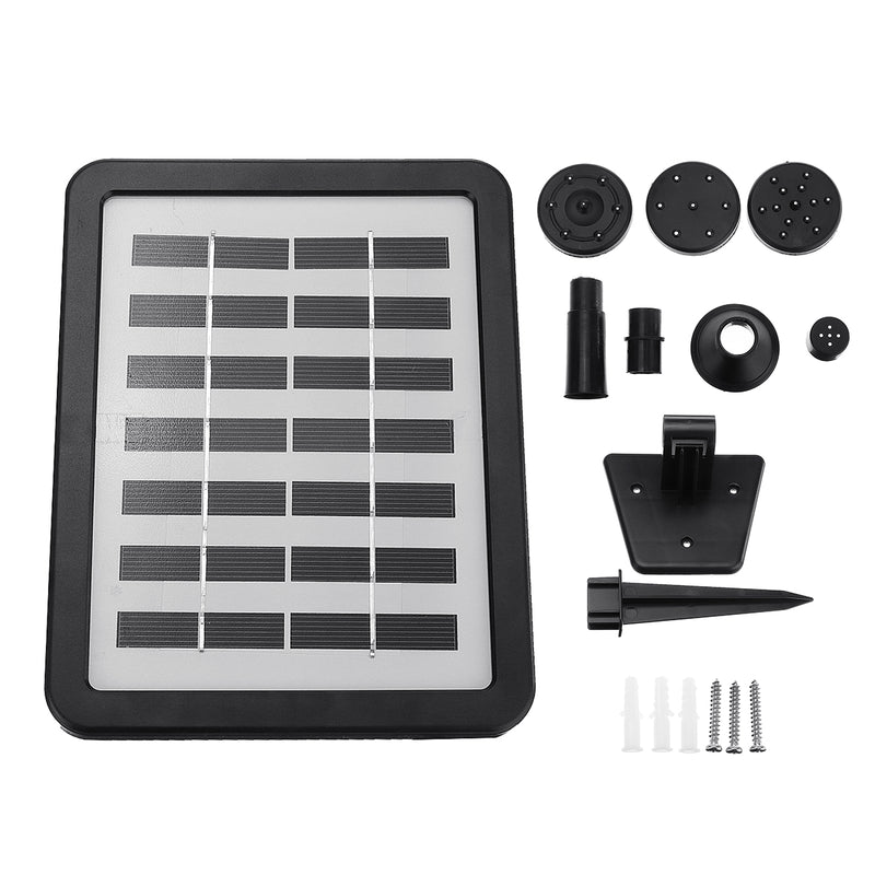1.5W 180L/H LED Solar Fountains Pump Pond Pool Fish Tank Bird Bath Water Pump built in Battery Floating Kit with 4 Sprinkler Heads