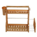 2 Tier Jars Spice Pot Stand Kitchen Holder Chopping Shelf Rack Storage Organizer