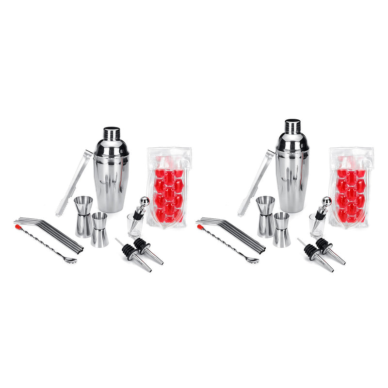 14Pcs 550ml/750ml Cocktail Shaker Stainless Steel Mixer Drink Bartender Bar Tools Kit