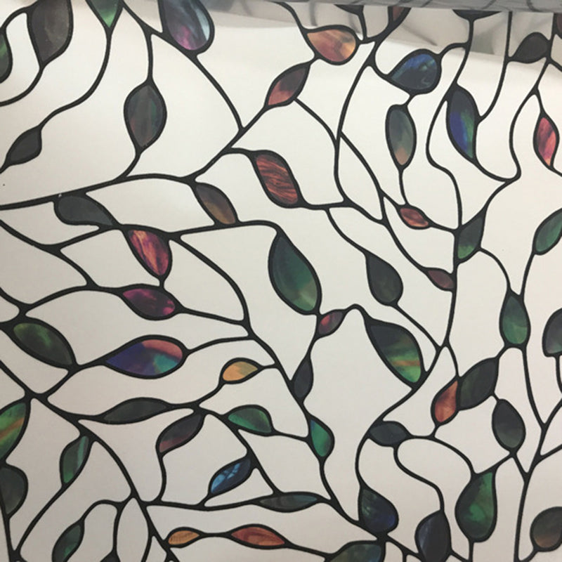 46x100cm Window Film Sticker Leaf Stained Glass Static DIY Home Decorations
