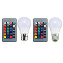 3W E27/B22 Dimmable RGB LED Light Color Changing Lamp Bulb + 24 Key Remote AC 85-265V